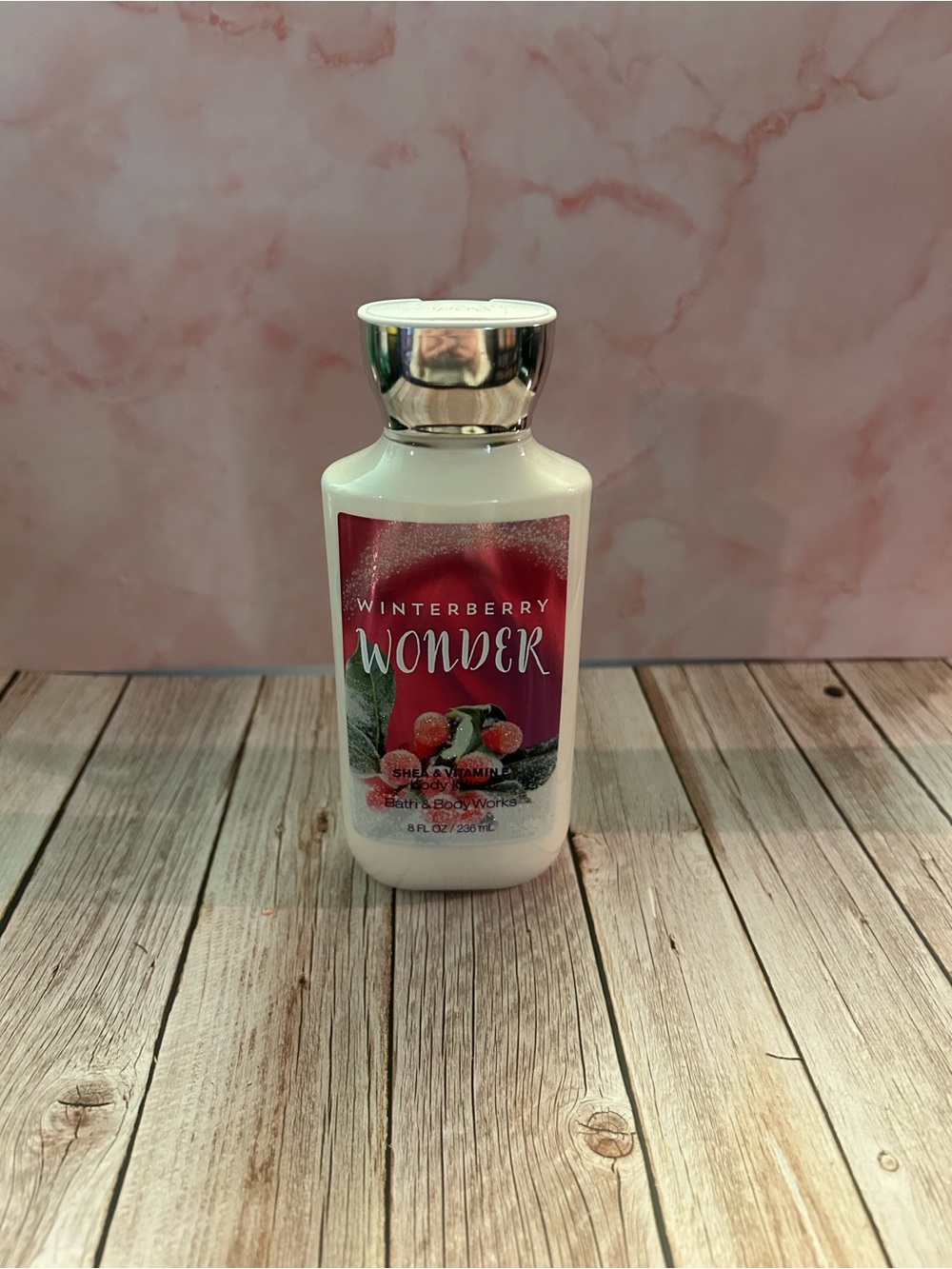 Bath & Body Works Winterberry Wonder Body Lotion - white & red label